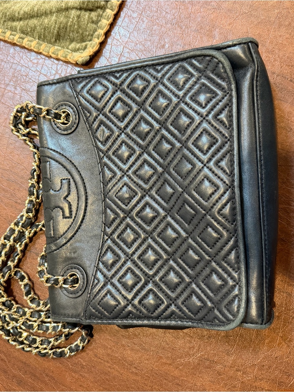 Tory Burch Black Quilted Leather Chain Shoulder Bag
